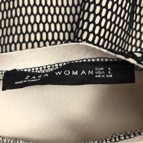 Zara Large Black Fishnet Overlay Sleeveless Dress - Picture 5 of 5